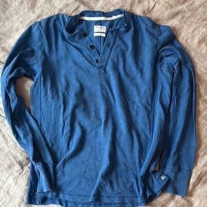 Rag & Bone Blue Long Sleeve Henley Shirt - M